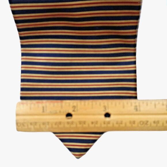 SAVILE ROW Red Blue Gold Tie Striped Necktie Silk USA 4X 57 - Picture 2 of 3